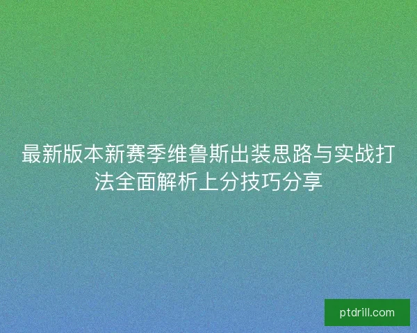最新版本新赛季维鲁斯出装思路与实战打法全面解析上分技巧分享